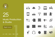 25 Music Production & Studio Icons, an Icon by IconBunny (Thumbnail 1 of 2)
