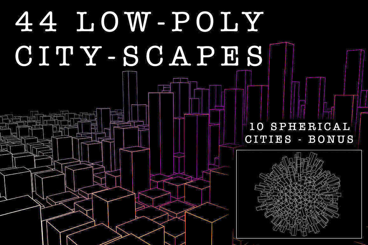 44 Low-Poly Line-Art Cityscapes, a Graphic by ARTOMATIC (Photo 1 of 4)