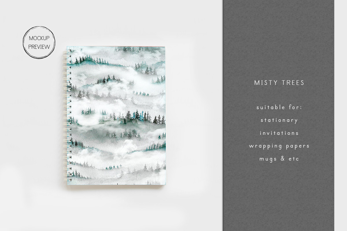 Misty Trees Seamless Pattern, a Pattern Graphic by Tatra Cottage Designs (Photo 4 of 5)
