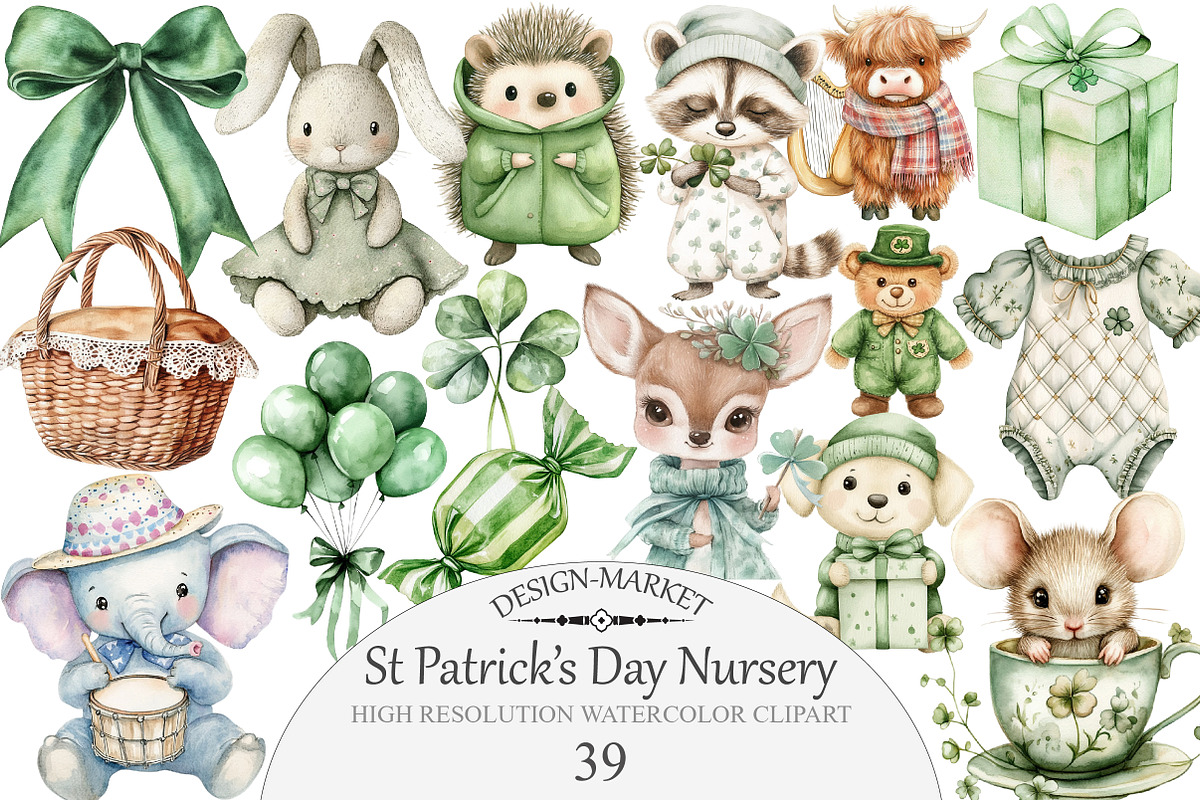 St Patrick’s Day Nursery Clipart, an Illustration by Design Market (Photo 1 of 4)