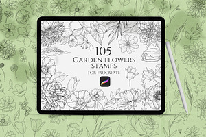 Garden Flowers Procreate Stamps