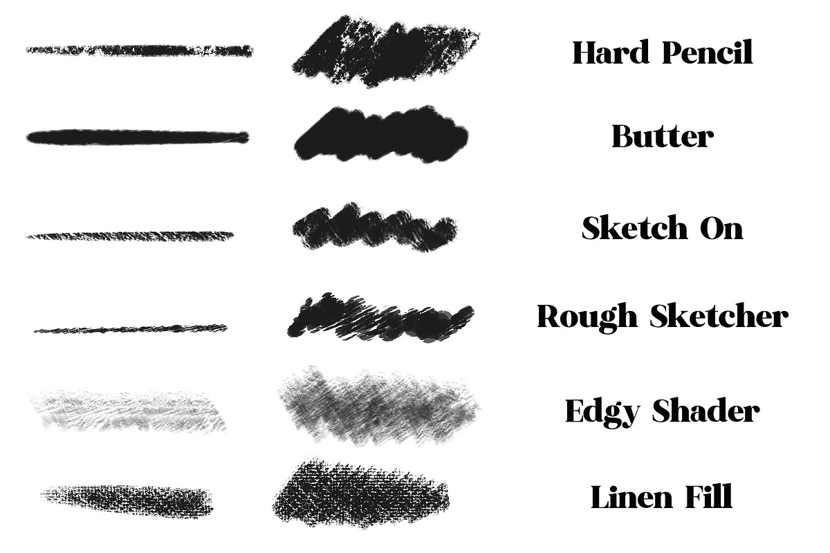 Pencil Brushes for Procreate, a Brush Add-On by KJP Designs (Photo 2 of 12)
