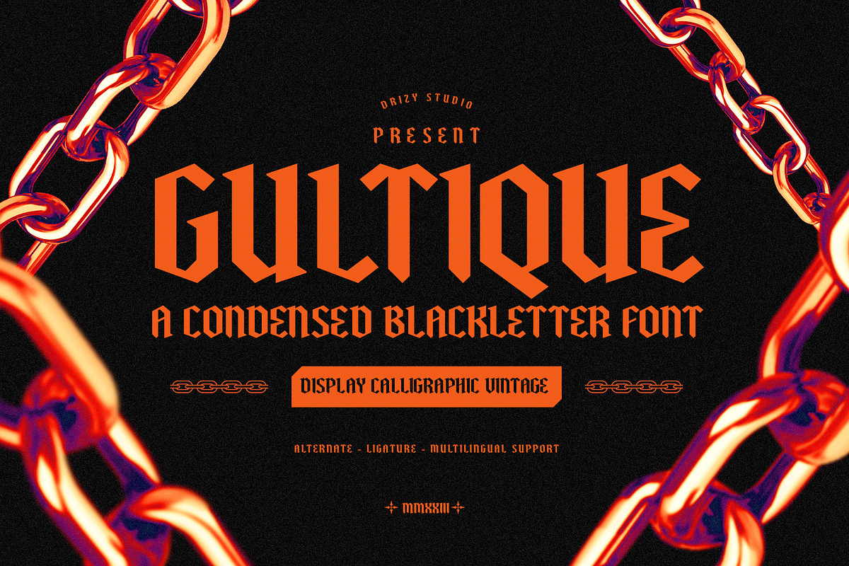 Gultique - Display Calligraphic, a Font by Drizy (Photo 1 of 8)
