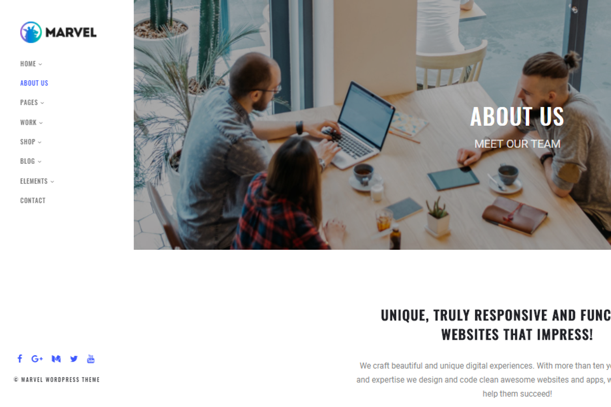 Marvel Vertical Menu WordPress Theme, a WordPress Template by Visualmodo