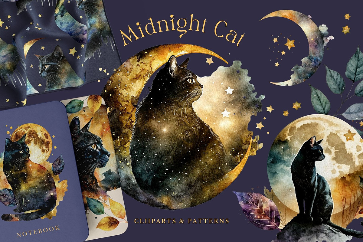Cat Watercolor Magic illustration, an Animal Illustration by Red Ink (Photo 1 of 8)