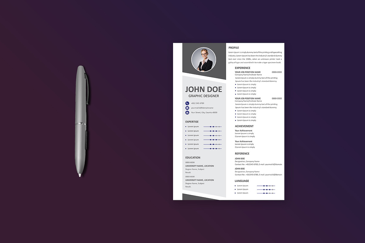 Professional Resume Template, a Resume Template by Annudesign (Photo 3 of 9)