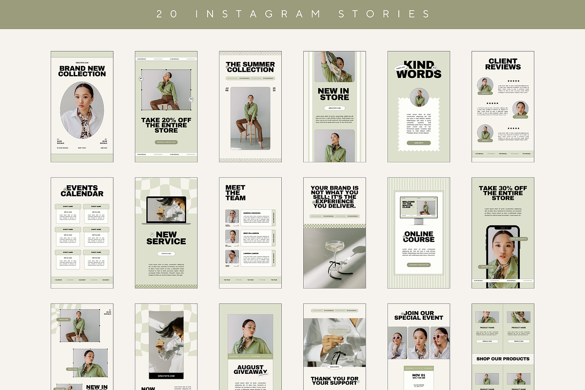Modern Instagram Stories Posts Canva, a Social Media Template by Branding Babe Co. (Photo 3 of 7)