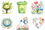 Retro Earth Day PNG Clipart Bundle, a Seasonal Illustration by Designking (Thumbnail 3 of 5)