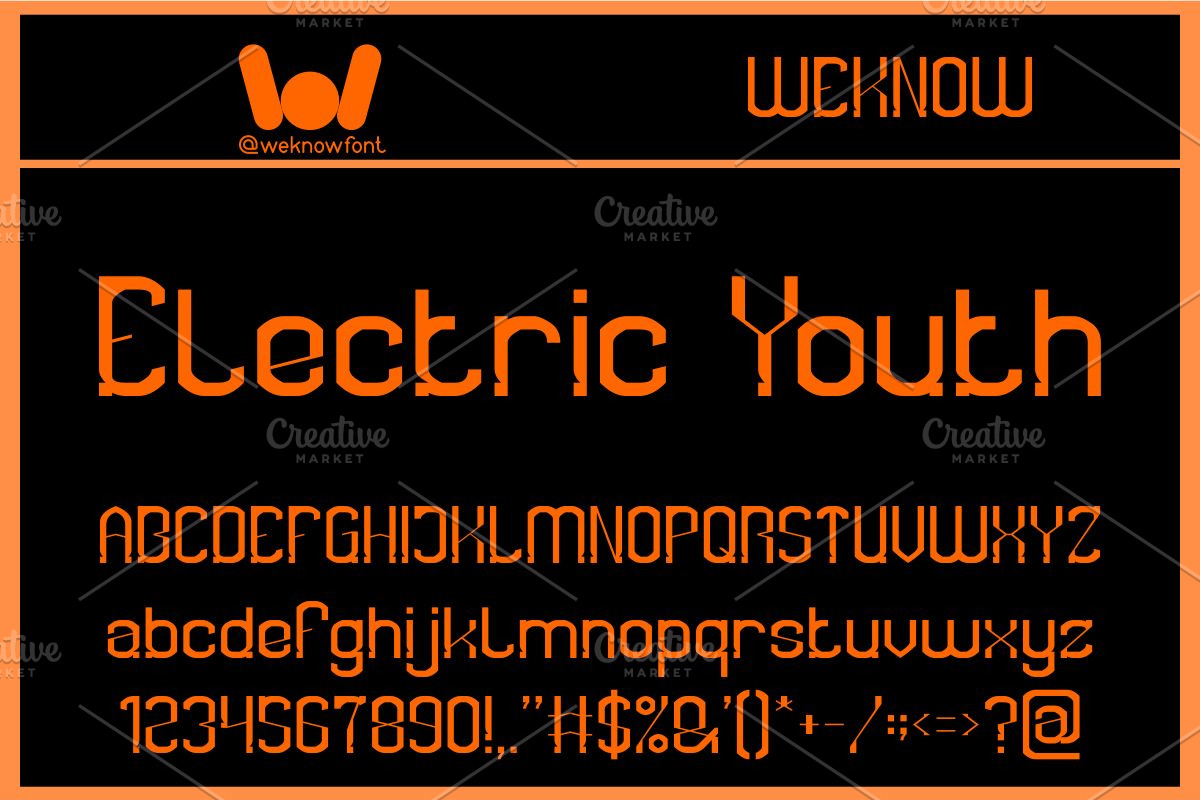 Electric Youth font, a Font by weknow (Photo 1 of 8)
