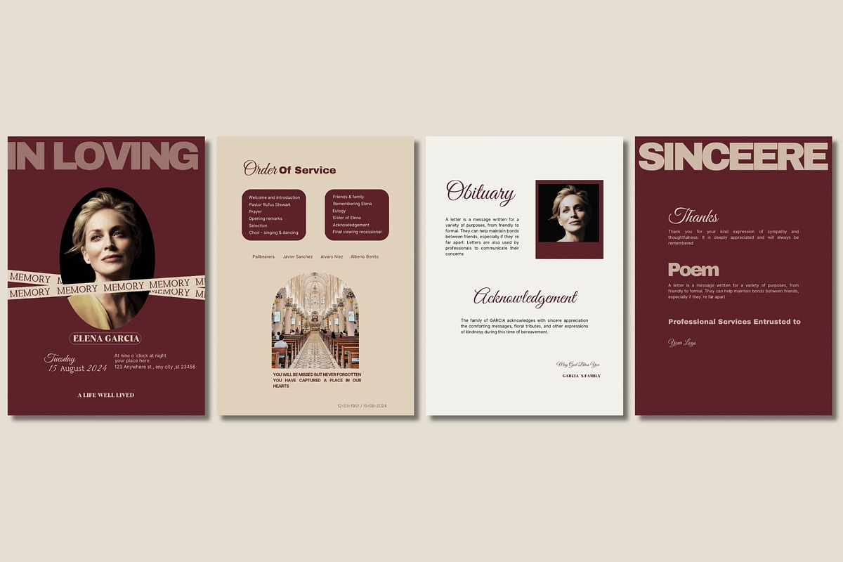 Elegant Funeral Program, an Invitation Template by Prodesign (Photo 2 of 3)