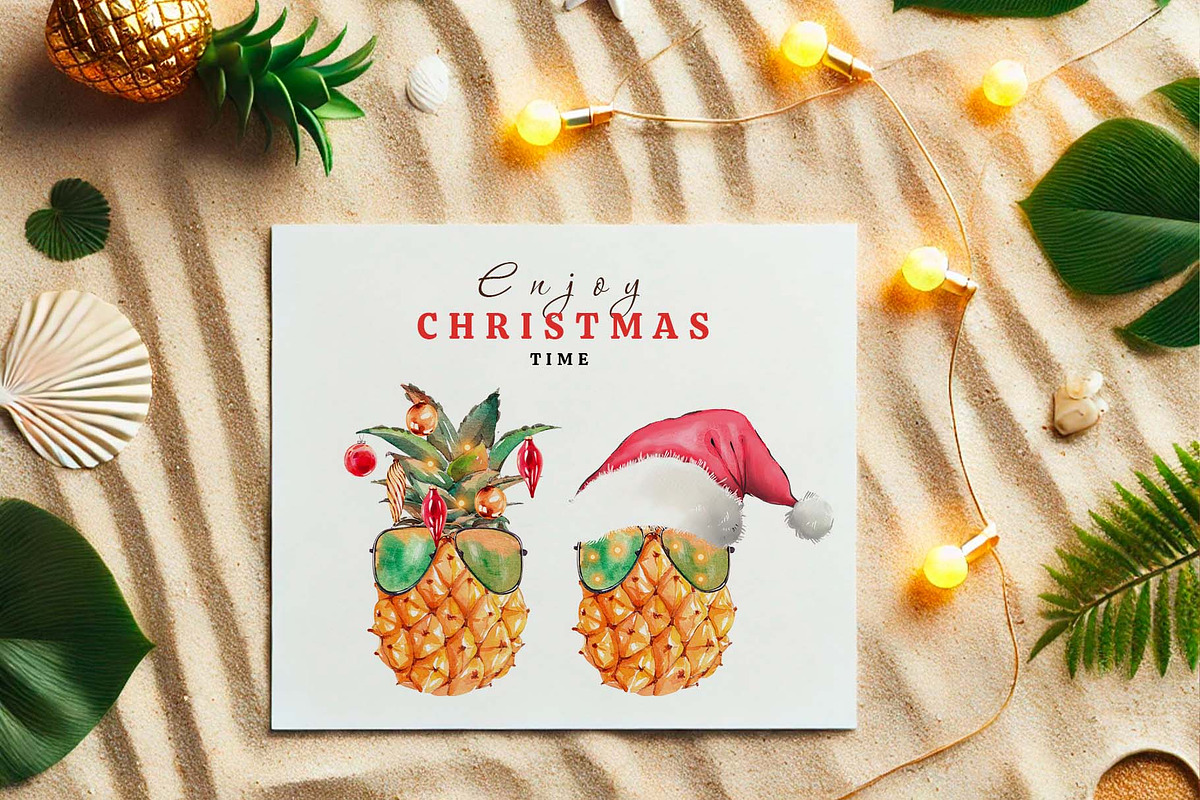 Watercolor Tropical Christmas set, a Seasonal Illustration by VerAna (Photo 17 of 19)