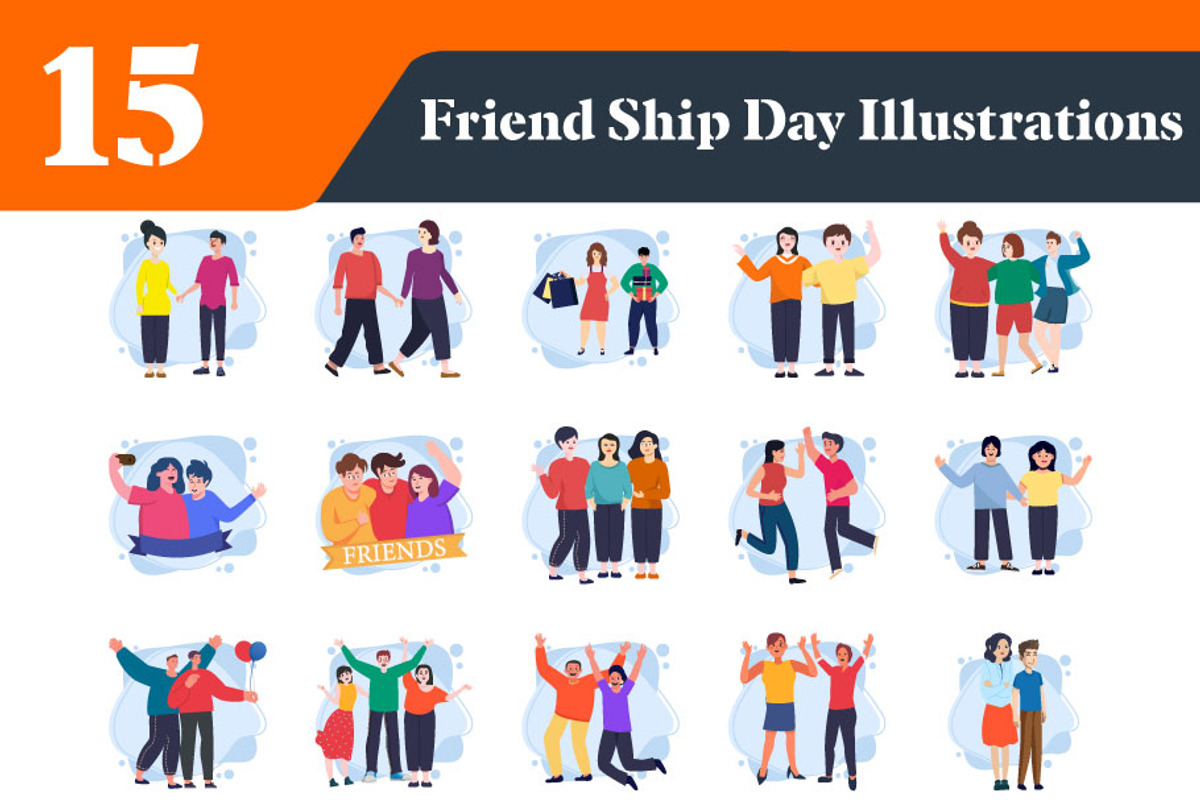 Friendship Day Illustrations Bundle, a Person Illustration by EllaMaiyaali (Photo 2 of 3)