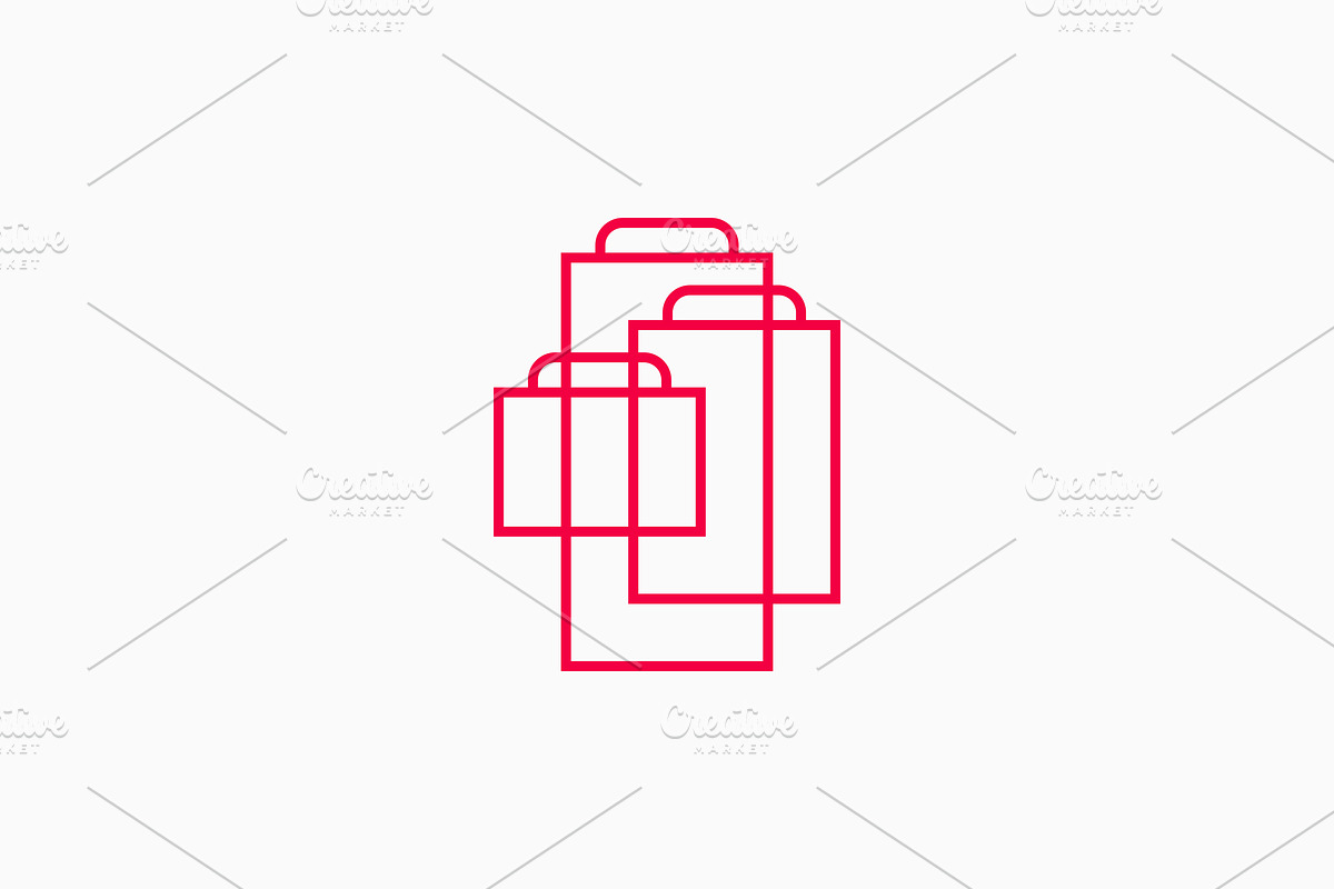 shop shopping bag three triple logo, a Branding & Logo Template by VASTARD STUDIO