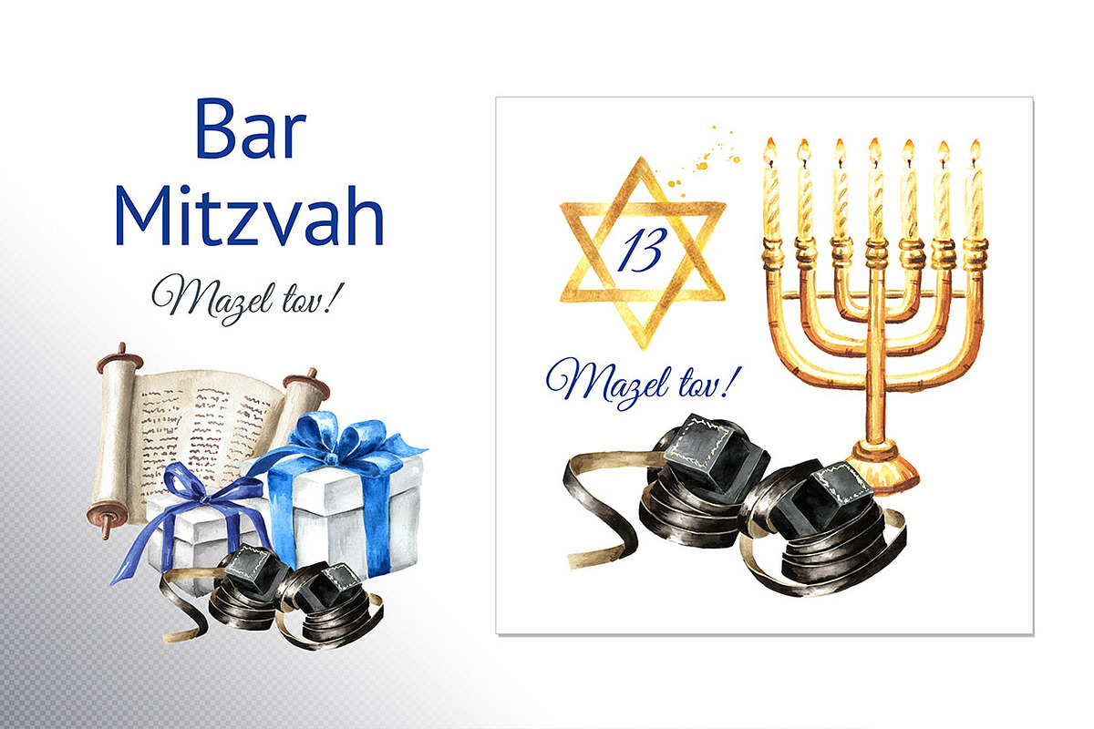 Bar Mitzvah. Watercolor collection, an Illustration by Daria Ustiugova (Photo 3 of 17)