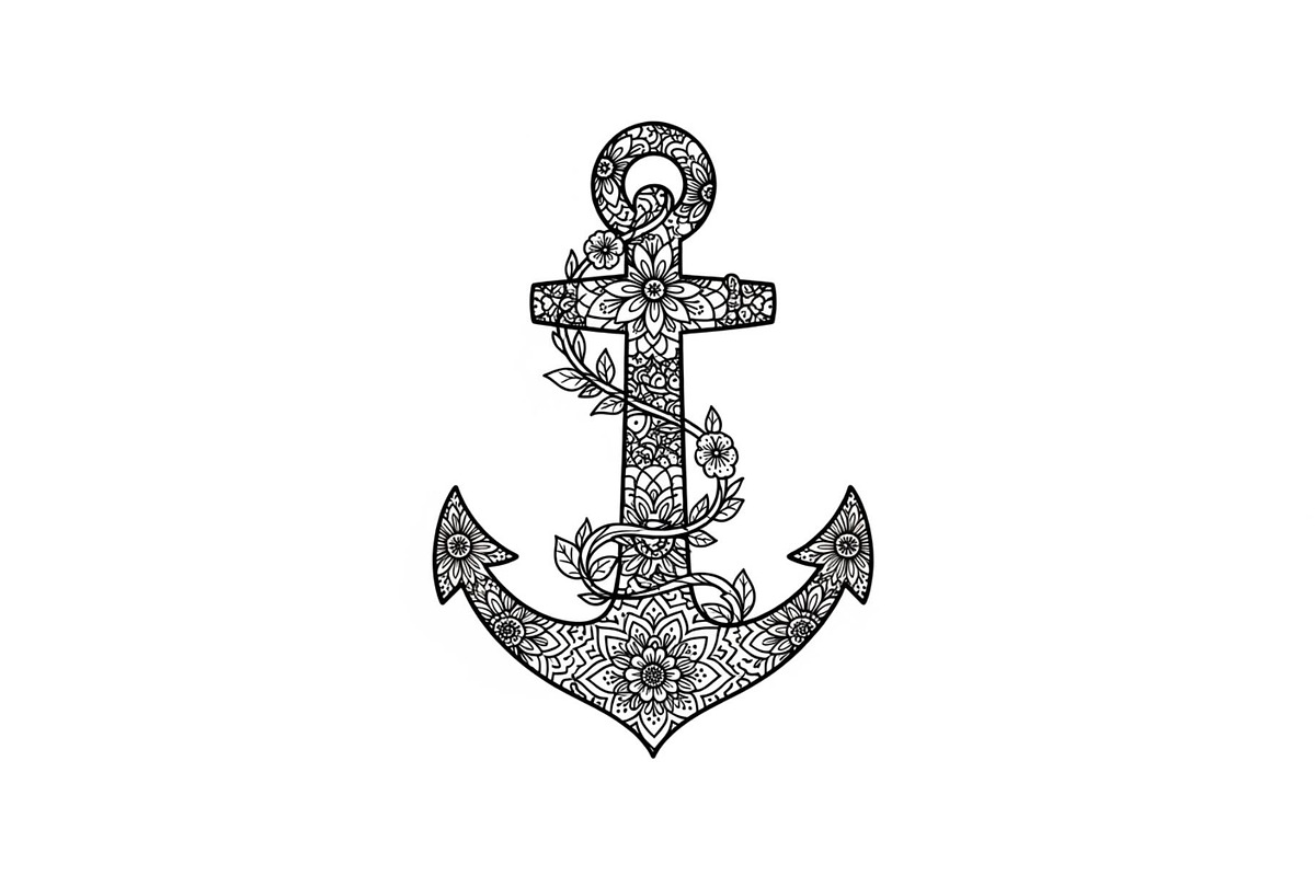 Ornamental Anchor Silhouette SVG, an Illustration by Designs_River (Photo 29 of 31)