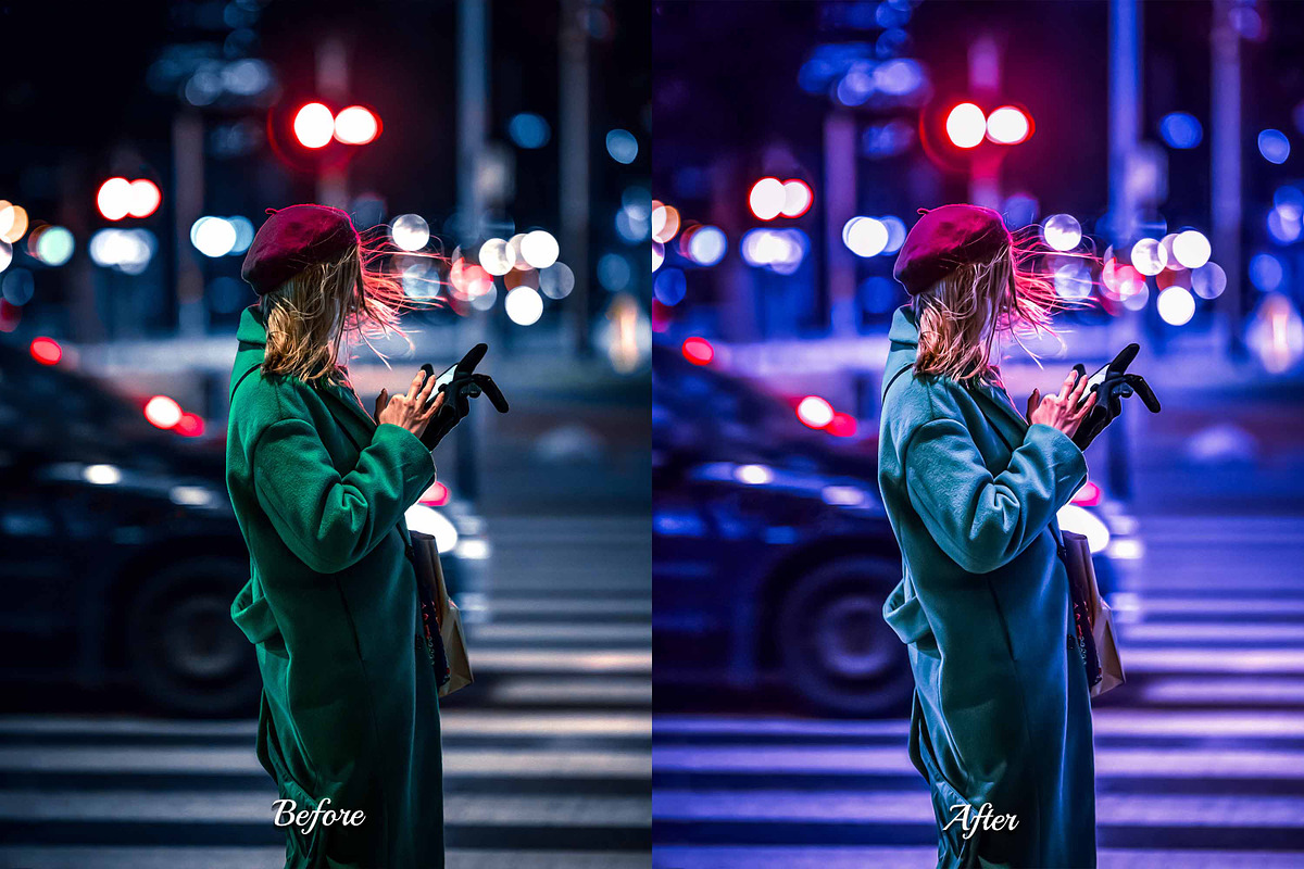 35 Night City Photoshop Action & LUT, an Action Add-On by 3Motional (Photo 2 of 10)