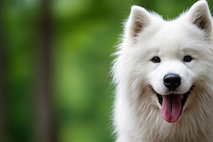 Happy and fluffy Samoyed dog, an Animal Photo by MistyDay