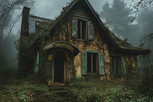 Old abandoned house in the woods in, an Architecture Photo by MistyDay