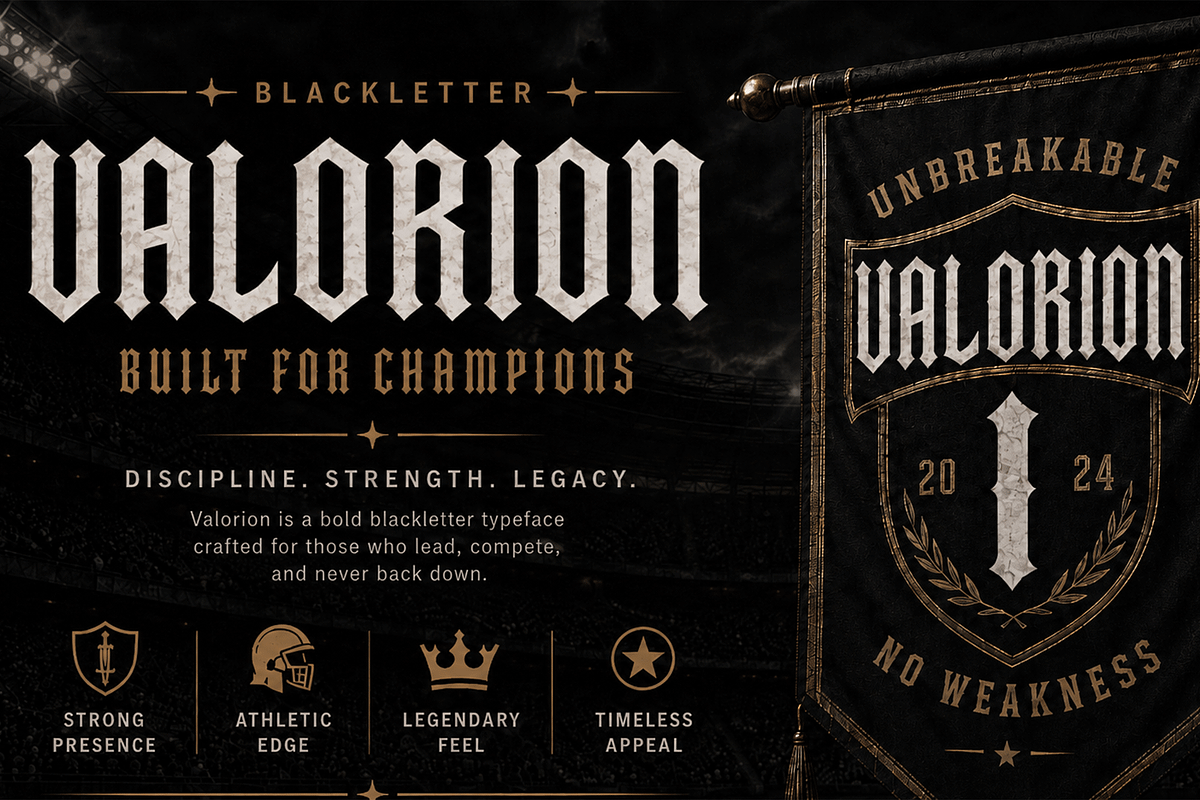 Ironclad - Gothic Sports DisplayFont, a Blackletter Font by overlaytemplates (Photo 2 of 5)