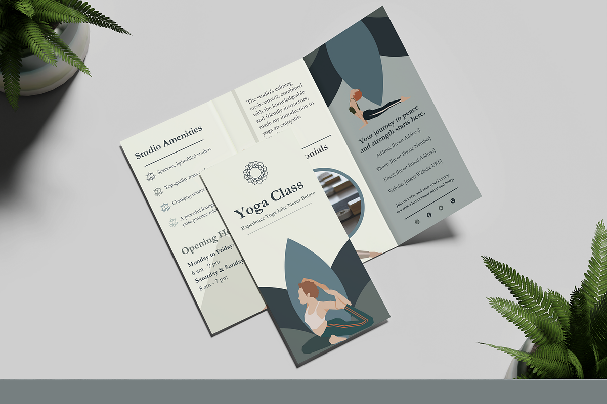 Yoga Studio Trifold Brochure | Canva, a Brochure Template by The Social Stuff (Photo 3 of 9)