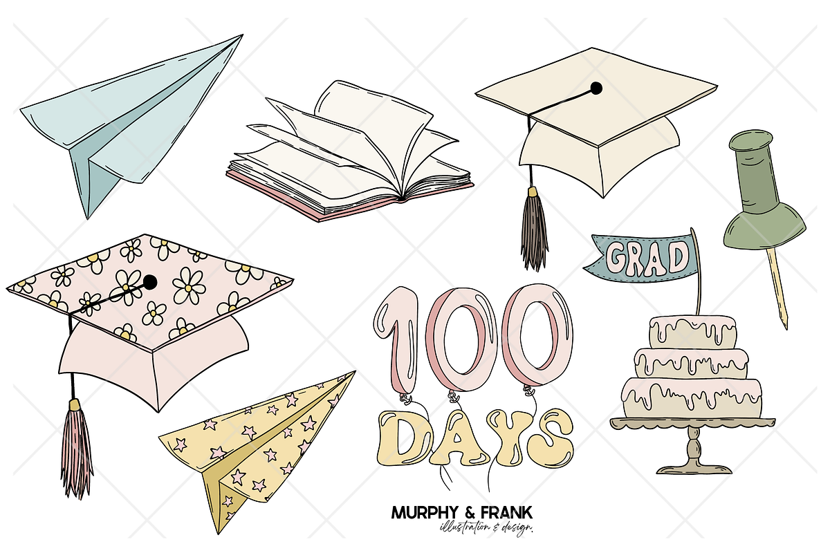 Groovy School Clipart Bundle Kids, a Graphic by Murphy & Frank (Photo 3 of 10)