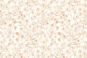 Wild Flowers Seamless Patterns