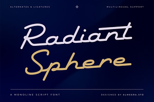 Radiant Sphere — A Monoline Script F