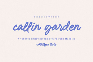 Callin Garden Vintage Handwritten, a Handwritten Font by RantautypeStudio