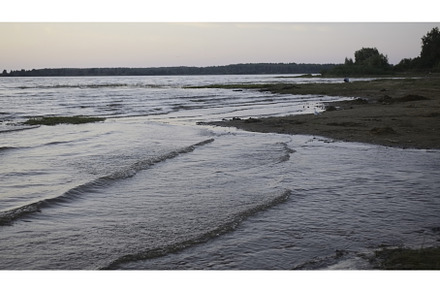Waves on shallow water of lake beach, a Nature Photo by Media Whale Stock