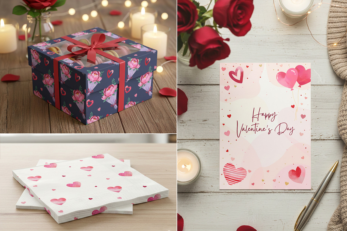 Valentine’s Day Watercolor Love Set, an Illustration by Hanna's ArtLab (Photo 7 of 7)
