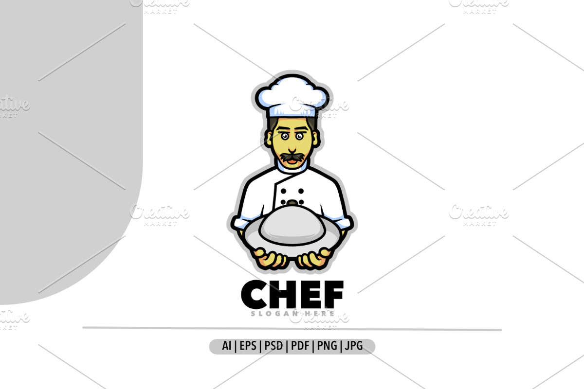 Chef mascot cartoon design logo, a Branding & Logo Template by Bayuktx