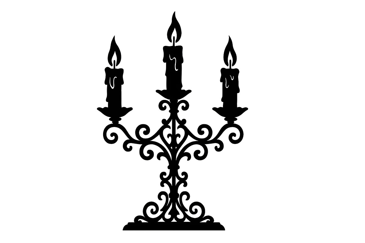 Halloween gothic candelabra isolated, an Illustration by Dvoevnore photos