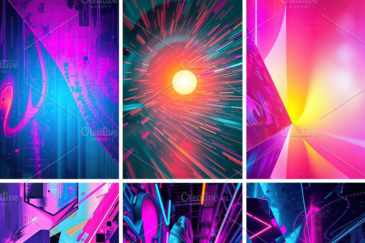 Futuristic Techno Backgrounds Pack, a Background Graphic by pictures for you (Photo 7 of 12)