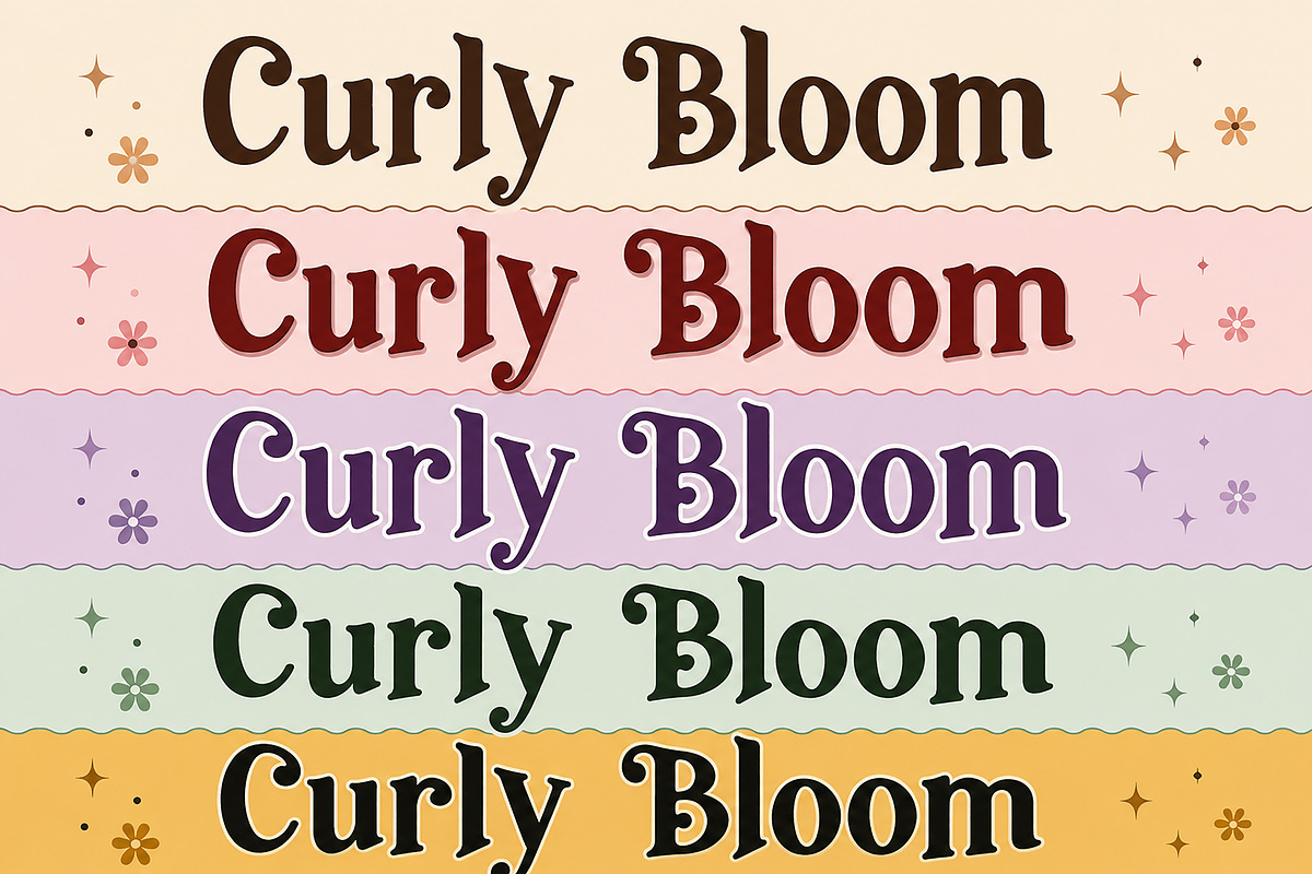 Curly Bloom – Playful Display Font, a Serif Font by Wow Magic (Photo 2 of 6)