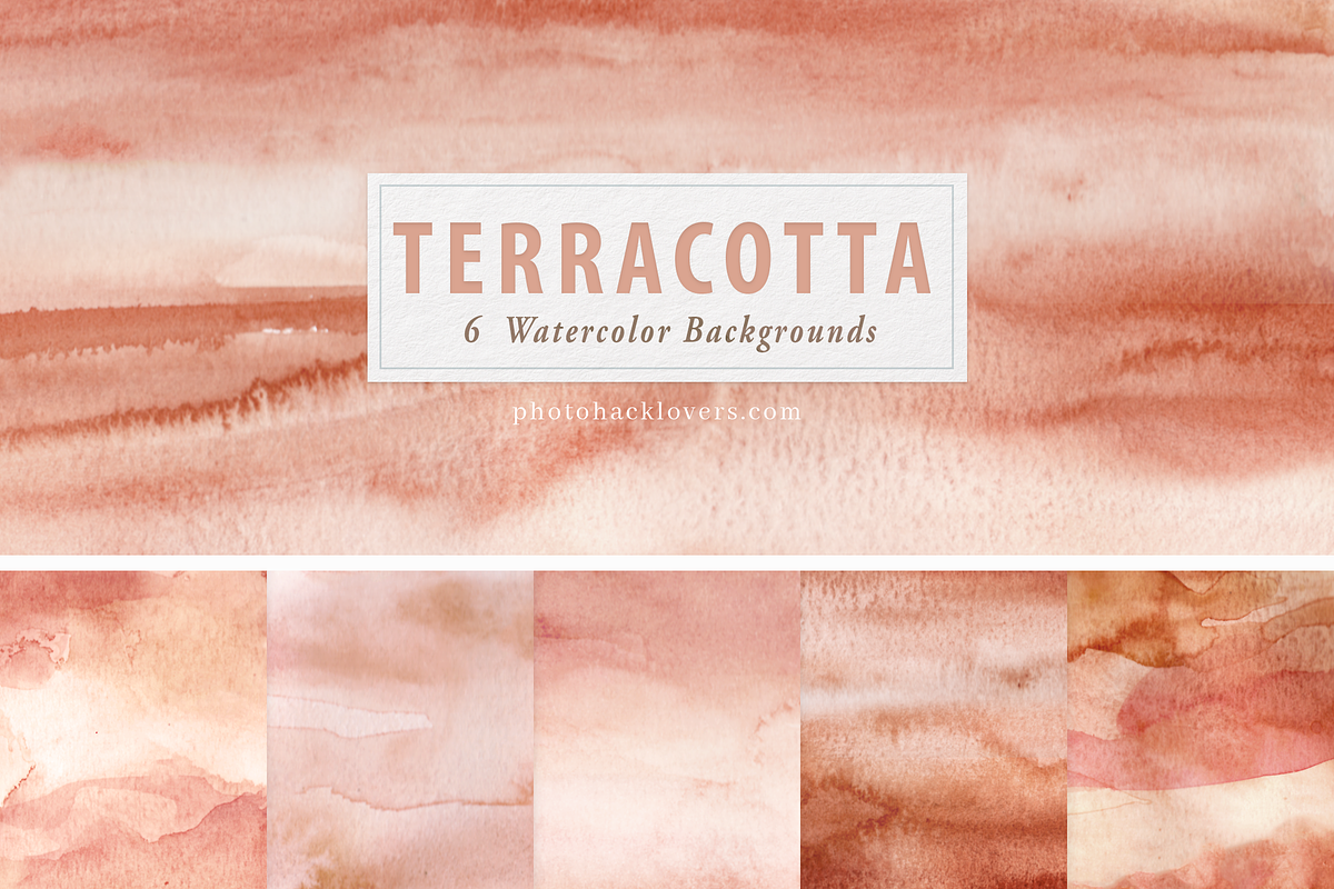 Terracotta Watercolor Backgrounds, a Graphic by Photohacklovers (Photo 5 of 6)