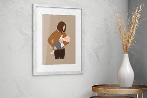 Abstract Nursing Mother Clipart