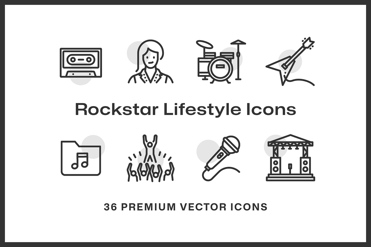 36 Rockstar Lifestyle Icons, an Outline Icon by Furnace (Photo 2 of 4)