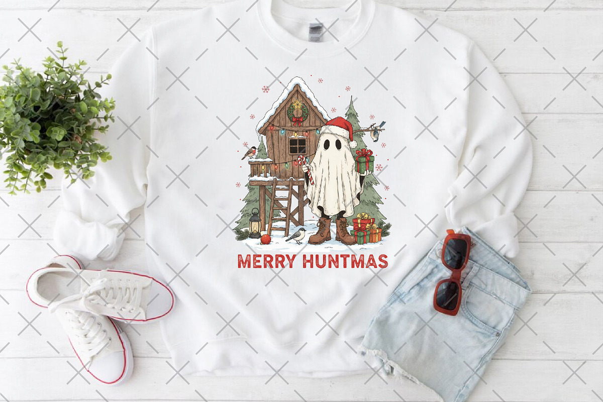 Merry Huntmas Christmas Ghost, an Illustration by Craft Nest (Photo 4 of 6)