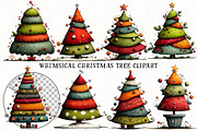 Whimsical Christmas Tree Clipart, an Illustration by OK Design (Thumbnail 2 of 6)