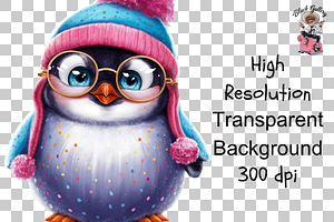 Adorable Winter Penguin PNG Clipart