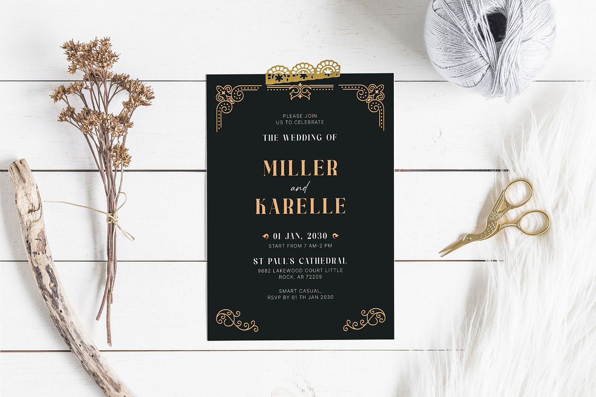 Wedding invitation, an Invitation Template by AyshaCanvas (Photo 1 of 2)