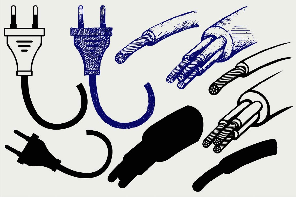 Electrical plug SVG, an Outline Icon by LineworkStock