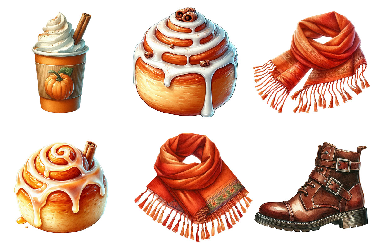 Fall Aesthetic Clipart, an Illustration by Watercolor design (Photo 4 of 4)
