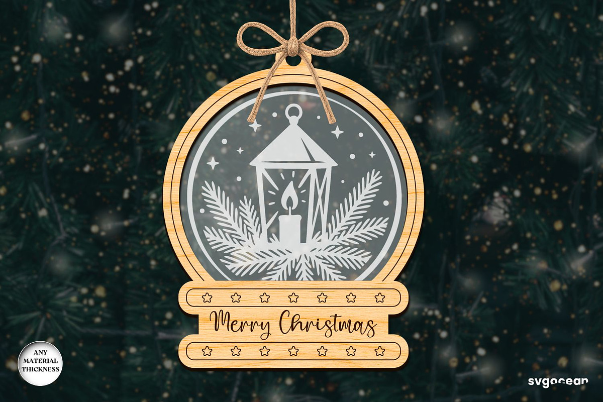 Christmas Snowglobe Ornaments SVG, a Decorative Illustration by svgocean (Photo 5 of 13)