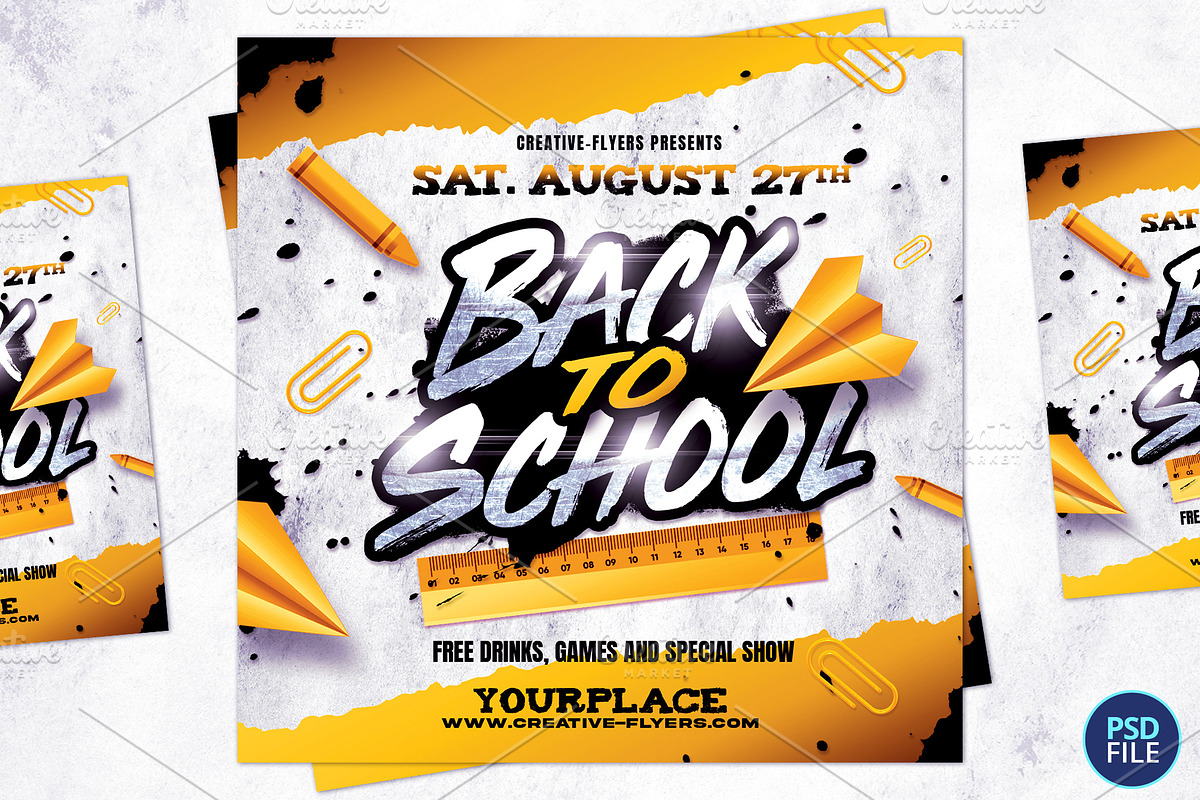 Back to School Flyer Template, a Flyer Template by Rome B Creation