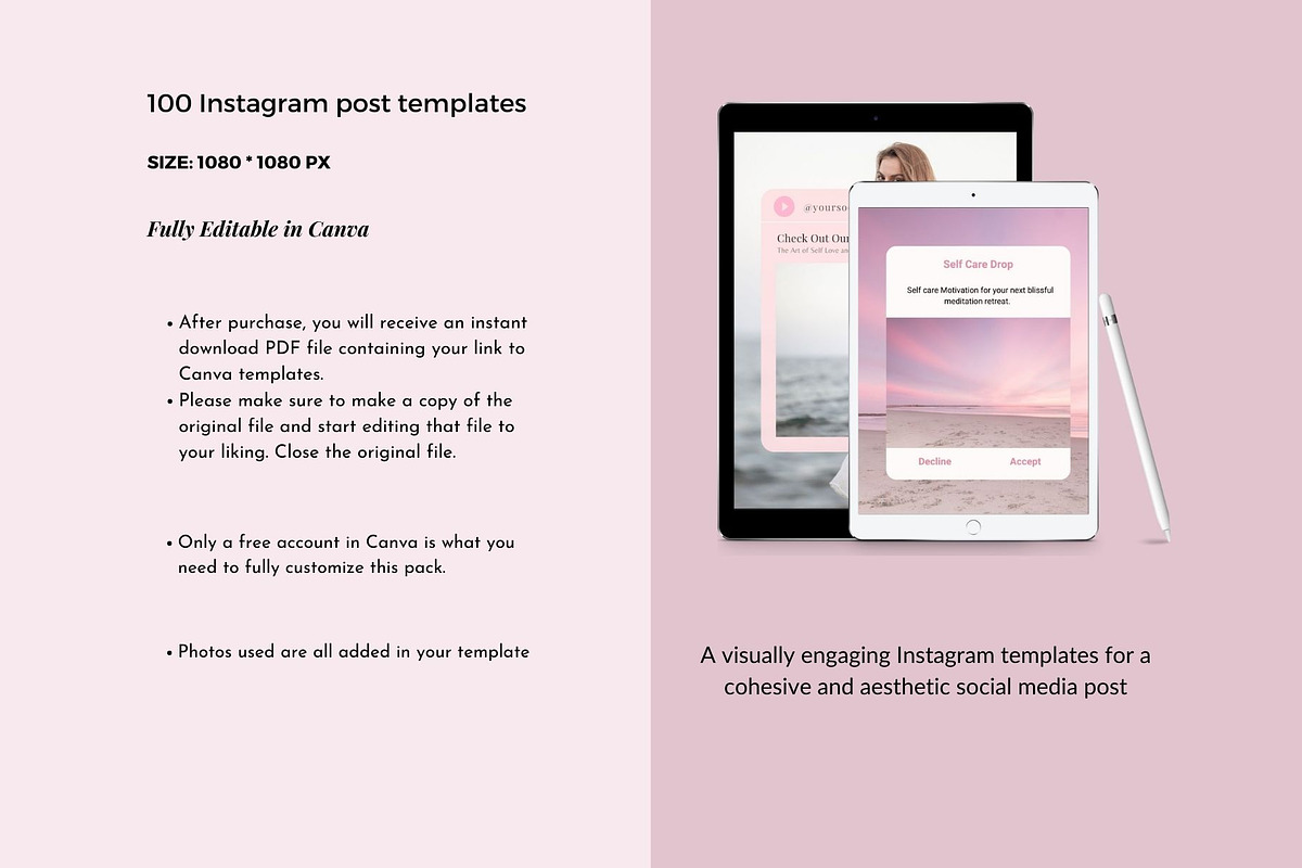 Wellness Instagram Template Canva, a Social Media Template by Deepa Template Studio (Photo 8 of 12)