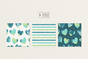 Blue hearts, a Pattern Graphic by Olena Kuznietsova (Thumbnail 2 of 9)