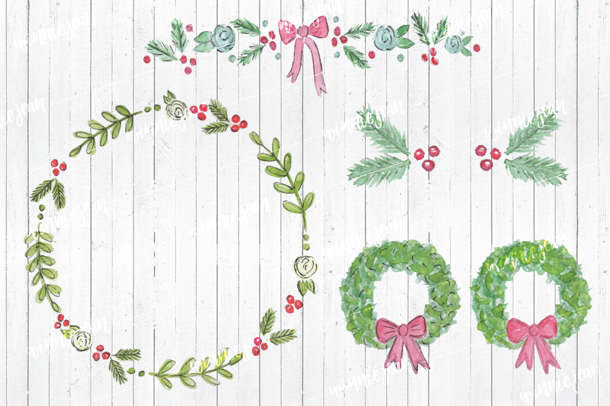 Christmas Watercolor Graphics, an Illustration by WinnieJean (Photo 2 of 2)