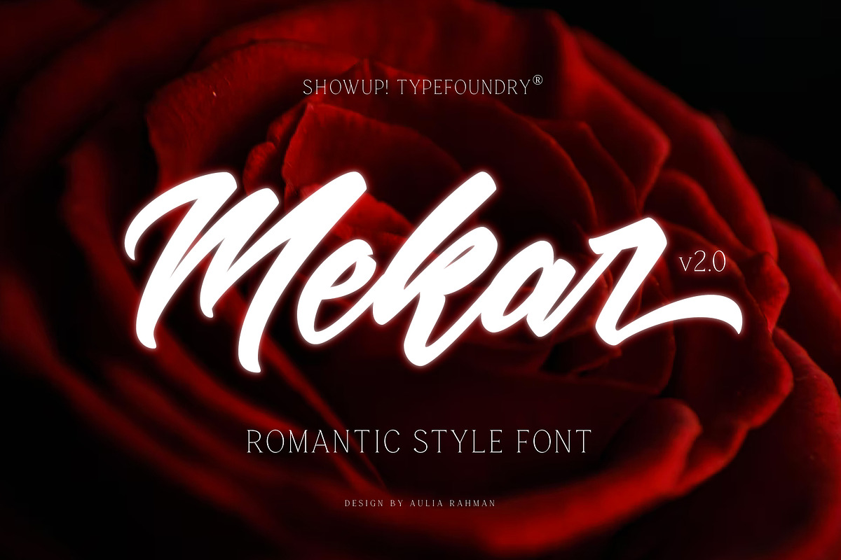 Mekar - Logotype, a Script Font by ShowUp! Studio (Photo 1 of 13)