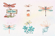 Summer Dragonfly Garden Clipart, an Illustration by CreationArt (Thumbnail 5 of 5)